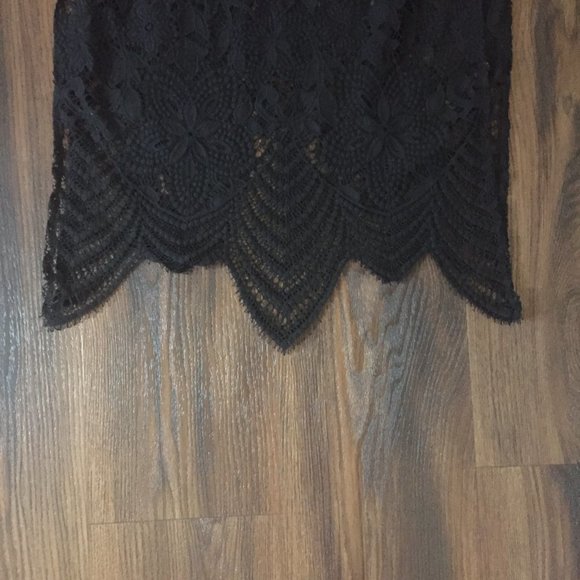 Jhene Aiko Lovers & Friends Black Reflections Maxi Lace Dress Small - Picture 7 of 9